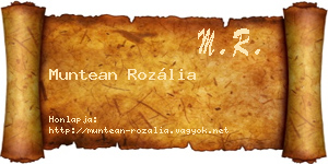 Muntean Rozália névjegykártya